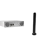 Imperial 22-246-00 Dabman i450 Internet-/DAB+ Radio silber/weiß & Hama DAB-Zimmerantenne für Radio(DAB, DAB+, UKW, digitale Innenantenne mit Verstärker, aktive Stabantenne mit F-Stecker, 1,4m) schwarz