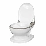 Nuby Dr. Talbot's - My Real Potty - Kinder Töpfchen mit Spülgeräusch - Toilettentrainer für Kinder - mit echtem Sound und Batterien sind im Lieferumfang enthalten - Toilette Grau und Weiß - 18+ Monate