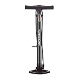 Dunlop Fahrradpumpe - Leistungsstarke Standpumpe mit 2 Adaptern - Hochdruck Fahrradluftpumpe Rennrad - Luftpumpe 63 cm hoch