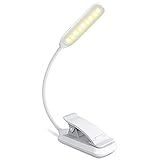 Leselampe Buch Klemme, Suright Leselampe LED mit 9 LEDs, 3 Modus, Helligkeit Stufenlos Einstellbar, 360°Flexibel USB Wiederaufladbare Buchlampe LED Klemmleuchte für Nachtlesen, Büro, Buch, Bett