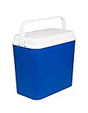 BigDean Kühlbox 24 Liter blau/weiß - Isolierbox mit bis zu 9 Std. Kühlung - Kühltasche für unterwegs - Outdoor Thermobox für Camping, Picknick & Garten - Made in Europe