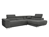 Ecksofa Torezio mit Bettkasten, Einstellbare Kopfstützen, Sofa mit Schlaffunktion, Eckcouch für Wohnzimmer, Polsterecke, L-Form Couch mit Bettfunktion, Wohnlandschaft (Seite: Rechts, Manila 16)