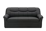 DOMO Collection Sofa Berlin | klassische Polstergarnitur mit hochwertigem Federkern, 3 Sitzer, schwarz