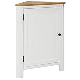 vidaXL Eichenholz Massiv Eckschrank mit 3 Regalböden Kommode Anrichte Beistellschrank Mehrzweckschrank Standschrank Schrank 59x36x80cm