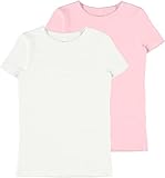 NAME IT Mädchen Nkftop Ss Slim 2p Barely Pink Noos T-Shirt, 122-128