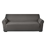 INMOZATA Sofabezug 3 Sitzer Elastisch Couch Überzug 190-230cm Grau Couchbezug Polyester Spandex Sofahusse für Wohn-Sclafzimmer Hotel Büro, 1 Stück