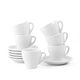 Holst Porzellan IT 001 FA4 Porzellan Espressotassen Italienische Form Set 12-tlg, weiß