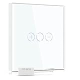 BSEED Dimmer Schalter Led Dimmer Touch Lichtschalter 1-fach 1 weg Glas Touch Schalter Weiß Touchscreen-Funktioniert mit dimmer LED-Glühlampen