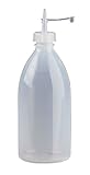 12 x 500ml Spritzflasche rund natur aus LDPE inkl. Tropferverschluss mit Halteband und Kappe (Spritzverschluss) *** Spritzflaschen, Laborflasche, Enghals, Dosierflasche, Dosierflaschen, Spritzerflasche, Plastikflasche, Tropferflasche, Plastikflaschen, Tropferflaschen, Spritzerflaschen, Laborflaschen, Enghalsflaschen ***