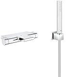 GROHE Grohtherm 2000 | Thermostat-Wannenbatterie, mit Absperrung und Mengenregulierung & Euphoria Cube | Brausen- und Duschsysteme - Handbrause | mit Wandhalter, 1 Strahlart