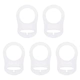 LLLucky 5 Stücke Silikon Baby Dummy Schnuller Halter Clip Adapter Ring Taste Stil Schnuller Adapter für MAM Ringe Transparent