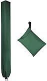 PATIO PLUS Schutzhülle für Wäschespinne, Wasserdicht Schutzhülle für Ampelschirme mit hochdichter Oxford PVC-Beschichtung mit Reißverschluss 600D, Grün 16x16x180cm