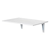 HOMCOM Wandklapptisch Wandtisch Klapptisch Esstisch Schreibtisch, MDF, Natur/weiß, 60x40cm (Weiß)