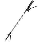 Greifhilfen – Greifzange für Senioren - aus Aluminium – Greifer mit Magnet – Anti-Rutsch Greifarm – Handgreifer mit Handschlaufe – schwarz, 80cm