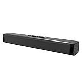 Wresetly RGB Farblicht Soundbar 20W Desktop Long Bar Lautsprecher SD TF Subwoofer Bluetooth Lautsprecher (EU Stecker)