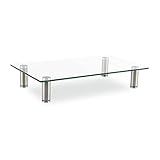 Verstellbare Monitorerhöhung aus gehärtetem Glas, 15 3/4 x 9 1/2 x 3 1/2, klar/silber