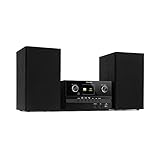 auna Connect System S Kompaktanlage, Stereoanlage: 20 Wmax., Mini HiFi Anlage, Stereo: inkl. 2 Lautsprechern, Internet- / DAB+ / UKW-Radio, CD-Player: Audio-CD / CD-R / CD-RW / MP3-CD, schwarz