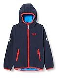 Jack Wolfskin Kinder Atmungsaktive Kinder Softshelljacke FOURWINDS JACKET KIDS, night blue, 128, 1608011-1010128