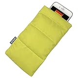 SAFACUS Thermo Handyhülle Tasche Universal Daunen Pouch Handysocke für Handy oder Handykette Winter Handyhülle für iPhone 11 Pro,X, 8,8 Plus 7 7 Plus 6,Samsung Galaxy (Yellow)