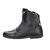 Fastway FTS-1 S Stiefel, Kurzer Tourenstiefel, CE Zertifiziert, Robuster Motorradstiefel, Schalthebelverstärkung, Pflegeleicht, Seitlicher Reißverschluss, Gr. 43