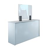 Rulopak Thekenaufsteller Trennwand/Spuckschutz PLEXIGLAS® klar mit Metallfüßen Anthrazit (Höhe justierbar) (B 80 x H 60 cm)