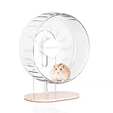 Bucatstate Hamsterrad, 21cm Laufrad Hamster Leise Hamster Spielzeug Transparent, rutschfeste Laufscheibe für Totoro Mouse Eichhörnchen Chinchillas Kleintier Haustier