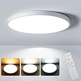 Haisito LED Deckenleuchte Dimmbar 28W 2500 Lumen, Deckenlampe Flach Rund mit Fernbedienung Ultradünne Ø300 x 20mm, für Schlafzimmer, Wohnzimmer, Arbeitszimmer, Büro, Küche, Balkon, Garage, Flur