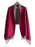 Laura Lily - Damen-Schal für Winter, Schal für Damen, lang, warm, gemütlich, weich, Pashmina2001-Rot/Grau