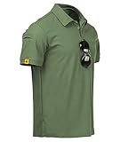 geeksport Herren Poloshirt Kurzarm Tennis Regular Fit Shirt Sport Schnelltrocknend Atmungsaktiv Polohemd Sommer Outdoor Golf T-Shirt(012-Grün-L)