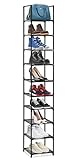 Schuhregal, 10-stufiger Schuhschrank Kunststoff-Schuhregale Organizer aus Eisen, Standregal, platzsparend, multifunktional, Wohnzimmer, Schlafzimmer, Eingangsbereich, Flur, Badezimmer