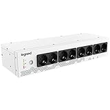 Legrand, 19' Rack PDU mit integrierter USV-Anlage, 800VA, 480W, 1-phasig, 230V mit 8-facher Schuko-Steckdosenleiste für 19-Zoll Racks oder Netzverteilerschränken, Überbrückungszeit max. 15 min, 310332