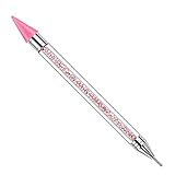 1 Stücke Strass Picker Punktierstift Dual Ended Edelsteine,Nagelpunkt Stift, Dotting Pen Nail Art Tools,Dekoration Werkzeug für DIY Nagel Design, Strasssteine, Punktarbeiten (Rosa)