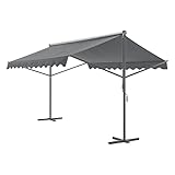 pro.tec Standmarkise Selenizza freistehende Markise 600x300x260cm Gartenmarkise Sonnenschutz Terrassenüberdachung Outdoor Terrasse Garten Balkon Dunkelgrau