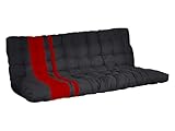 Futonmatratze für Klappsofa-Betten - 135 x 190 cm - Rot und Schwarz - MODULO