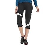 Santic Fahrradhose Damen Gepolstert 3/4 Radlerhose Damen mit Sitzpolster Radhose Damen 3/4 Schwarz EU M