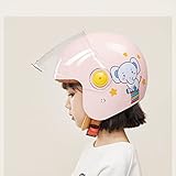 QJWM Kinder-Motorrad-Motorradhelm Kinder-Fahrradhelm Sicherheits-Fahrrad-Halbhelme Für Mädchen Jungen Im Alter Von 4–12 Jahren Mit Sonnenblende A,45~54CM