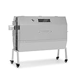 Klarstein Sauenland Pro XL - Spanferkelgrill Holzkohlegrill Rotisserie-Grill, verschließbarer Garraum, Elektromotor: 15 Watt, Drehspieß, Grillrost und Standbeine aus Edelstahl, silber