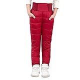 Kleine Mädchen Jungen Solide Schneehose Dicke Winter Warme Kinderhose Mädchen Activewear Kleidung Schneebekleidung Outfits Regenponcho Kleinkind (Red, 2-3 Years)