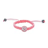 Rosa Band Krebs Überlebende Pave Kristall Kugel Shamballa Inspiriert Armband Für Frauen Rosa Schnur String Verstellbar