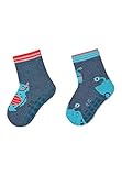 Sterntaler Baby Jungen Fliesen Socken Baby ABS-Söckchen Doppelpack Monster & Yeti Strümpfe - Fliesen Rutsch Socken Baby - mit Monster und Yeti-Motiv - tintenblau, 21/22