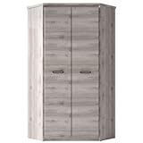 OKL Jasmin Schlafzimmer-Garderobe Ablageschrank Eckschrank Garderobenschrank Kleiderschrank mit Türen für Kinderzimmer Schlafzimmer Flur traditioneller Schrank 101,3x210x101,3cm in Kastanie