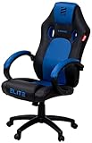 ELITE Gaming Stuhl MG100 Exodus - Ergonomischer Bürostuhl - Schreibtischstuhl - Chefsessel - Sessel - Racing Gaming-Stuhl - Gamingstuhl - Drehstuhl - Chair - Kunstleder Sportsitz (Schwarz/Blau)