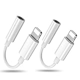 2PC Apple Lightning auf 3,5 mm Kopfhöreranschluss Adapter Dongle [Apple MFi-Zertifizierung] iPhone Audio Kabel Adapter KopfhörerKonverter Kompatibel mit iPhone 13/12Mini/12Pro/11 Pro/X/XR/XS Max/8/7