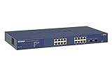 Netgear GS716T Switch 16 Port Gigabit Ethernet LAN Switch Smart (Netzwerk Switch Managed mit 2x 1G SFP, Desktop oder 19 Zoll Rack-Montage, lüfterlos, ProSAFE Lifetime-Garantie)