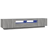 Tidyard 2-TLG.TV-Schrank-Set TV Schrank Lowboard TV Möbel Tisch Board Sideboard Fernsehtisch Fernsehschrank HiFi-Schrank TV-Ständer TV-Schrank mit LED-Leuchten Holzwerkstoff Grau Sonoma