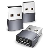 Syntech USB C-Buchse auf USB-Stecker Adapter (3er-Pack) [Aluminiumgehäuse, hohe Stabilität]USB C auf USB Adapter Kompatibel mit AirPods 3,iPad Mini/Air, iPhone 13/12 Pro Max, Apple Watch Series 7 usw