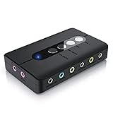 CSL - USB 7.1 Soundkarte extern - 7.1 Surround Sound – Stereo Audio Adapter - Lautstärkeregelung - Anschluss für Kopfhörer, Mikrofon - Mikrofonstummschaltung - für PC - Windows 10 11