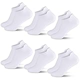 Fullluwaa 6/12 Paar Sneaker Socken Herren Damen Kurze Halbsocken Sportsocken Männer Baumwolle(Weiß x6, 39-42)