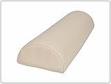 Halbrolle Knierolle Nackenrolle mit Kunstlederbezug 40 x 15 x 7,5 cm, beige