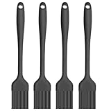 4 Stück Backpinsel 21cm Silikonpinsel Küche Grillpinsel Basting Gebäckbürste Pinsel Backen Hitzebeständig silikon kochpinsel für Backen,Kochen,Grillen